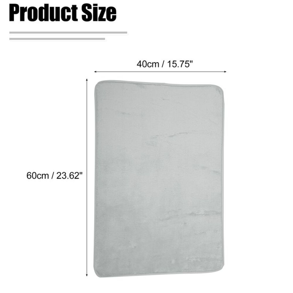 Solid Color Pattern Bathroom Rugs, Polyester Bath Mat Gray - Picture 4 of 6